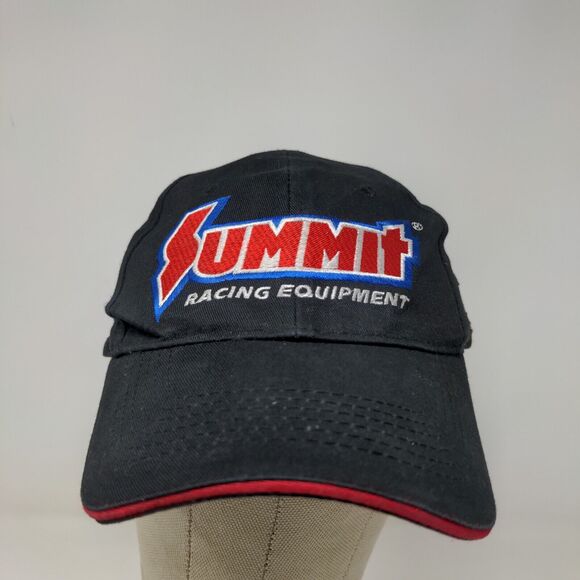 Summit Racing Equipment Men's Strapback Hat Black Adjustable Embroidered Logo - Picture 2 of 11